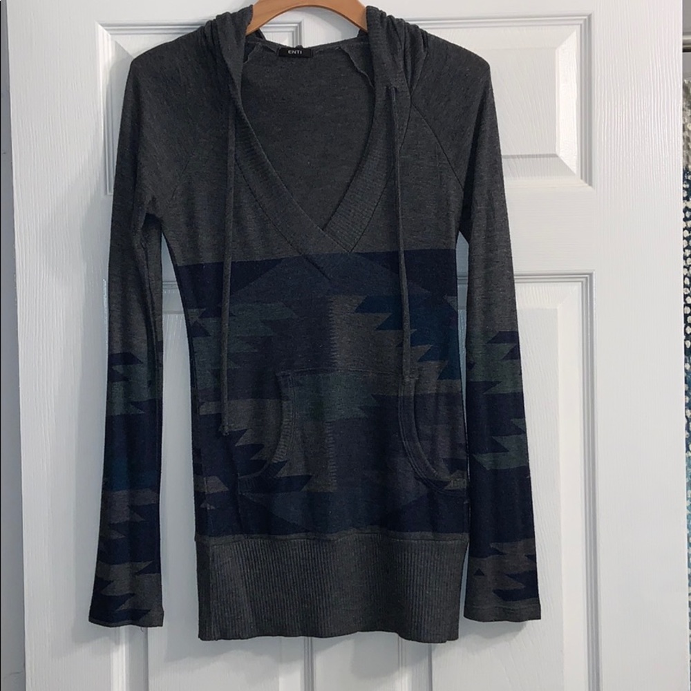 Altar’d State S Aztec print hooded top